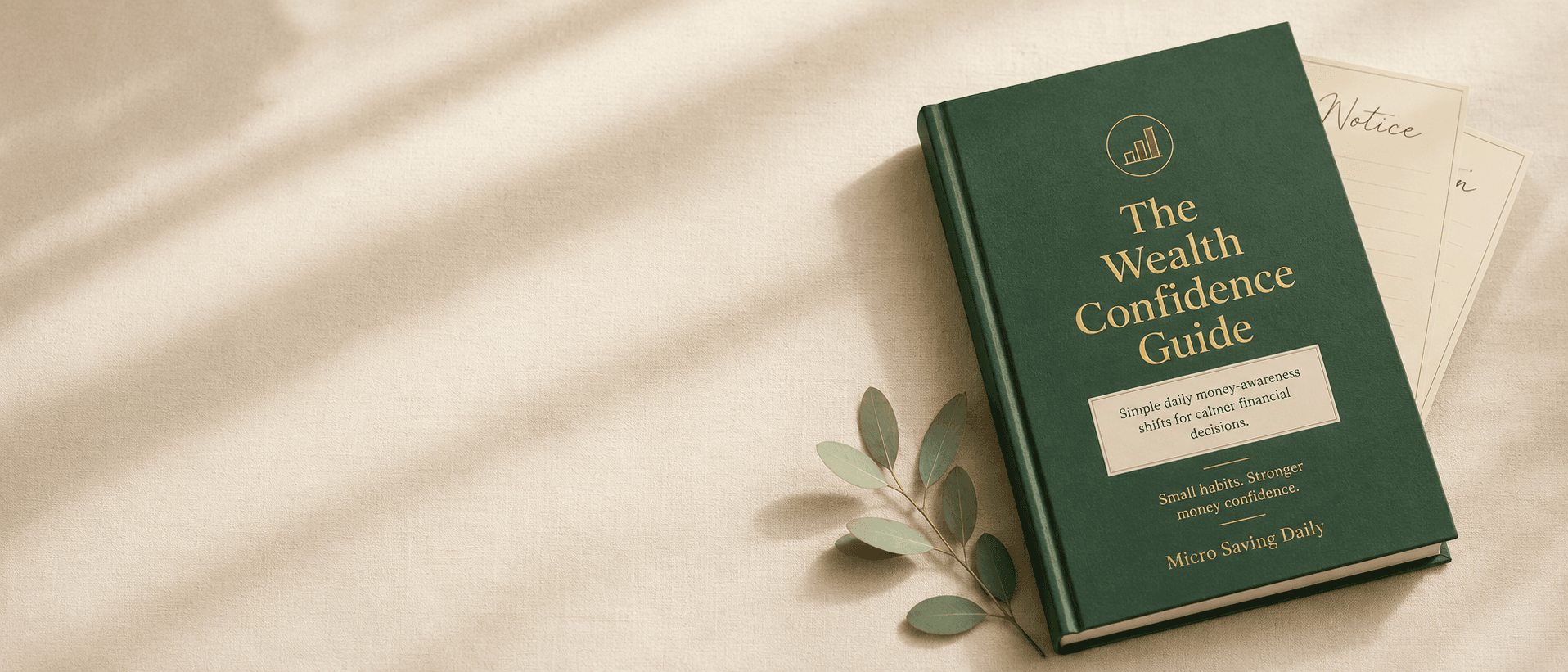 The Wealth Confidence Guide resting in a calm, natural setting
